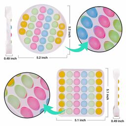 FunBlast Circle & Square Shape Pop Bubble Stress Relieving Silicone Pop It Fidget Toy Pack Of 2 (Colour May Vary) image 5