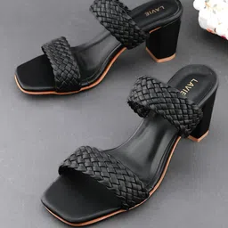 Lavie Women Woven Design Block Heeled Sandals-image-94