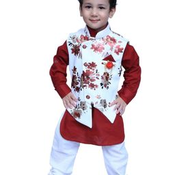 KL COLLECTION Maroon Silk Blend Clothing Set-image-23