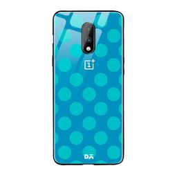 DailyObjects Blue Polka OnePlus 7 Glass Mobile Case image 1