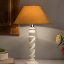 Homesake White Classic Twister Table Lamp with Golden Shade (Bulb Included) - Set of 1-image-16