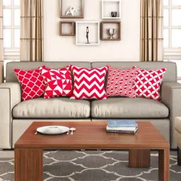 SEJ by Nisha Gupta Pink & White Cushion Covers - Set of 5-image-34