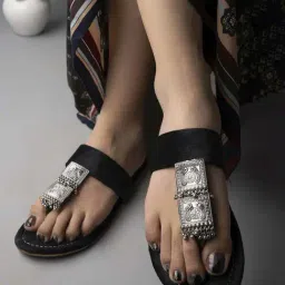 Shoetopia Kids Black T-Strap Sandals-image-83