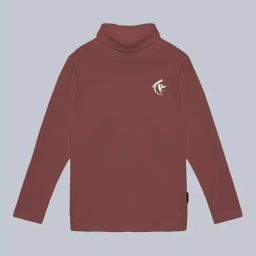 Kiddopanti Unisex Brown Solid Full Sleeves T-Shirt-image-1