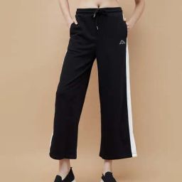Kappa Black Cotton Regular Fit Color-Block Sports Trackpants-image-93