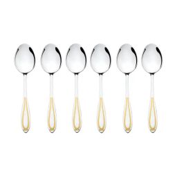 FNS Classic Stainless Steel 24 Karat Gold Plated Baby Spoon - Set of 6-15