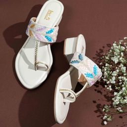 Inc 5 Printed Ethnic Block Sandals with Bows-15