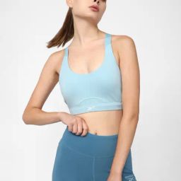 Reebok Blue Logo Print Sports Bra-picture-43