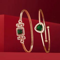 Zaveri Pearls Green Brass Bracelets for Women-43