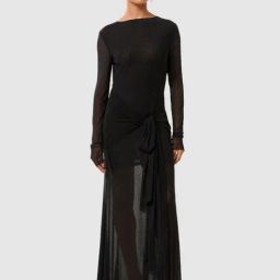 Forever New Black Embellished Full Sleeves Maxi Dress-image-60