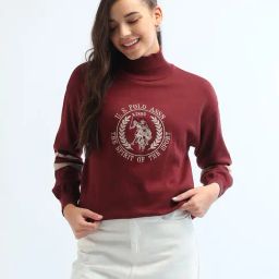 U.S. Polo Assn. Red Cotton Graphic Print Sweater-image-119