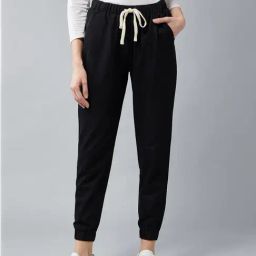 DOLCE CRUDO Black Mid Rise Joggers-image-51