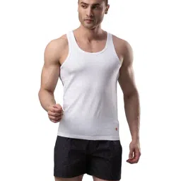 UnderJeans by Spykar White Vest-image-51