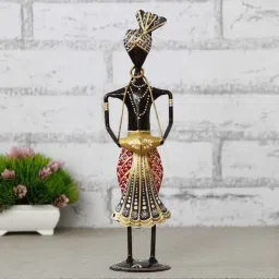 eCraftIndia Tribal Man Playing Musical Instrument Banjo Decorative Showpiece-45