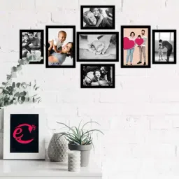 Memory Wall Collage Photo Frame - Set of 7 Photo Frames for 4 Photos of 4'x6', 3 Photos of 5'x7'-2