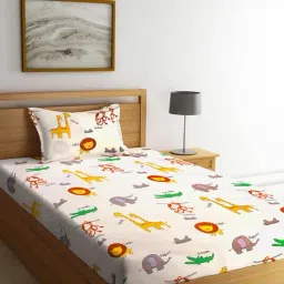 Klotthe Multicolor Cotton 210 TC Single Bedsheet Set-picture-10