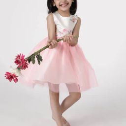 A Little Fable Pink Embroidered Dress-image-4