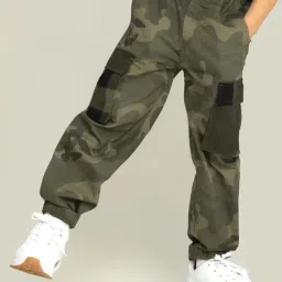 Cherry Crumble By Nitt Hyman Kids Green Cotton Camouflage Joggers-image-52