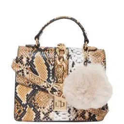 Aldo Brown Textured Medium Satchel Handbag-image-58