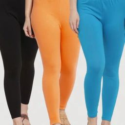 Gracit Black & Orange Mid Rise Leggings - Pack Of 3-picture-13