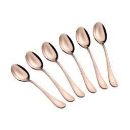 FNS Rosella Rose Gold Stainless Steel Tea Spoon - Set of 6-28