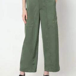 Vero Moda Green Straight Fit Mid Rise Cargo Pants-image-92
