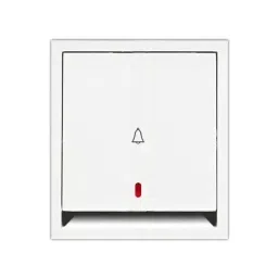 Cona StatuS 6 A Dual Bell Push White With Indicator, 9626-0
