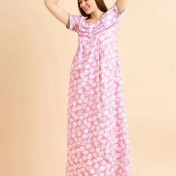 Sweet Dreams Pink Cotton Printed Night Gown-picture-27