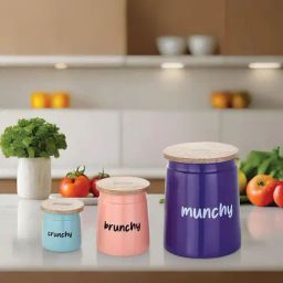 HAZEL Multicolor Galvanized metal Storage Container with Lid - Set of 3-2