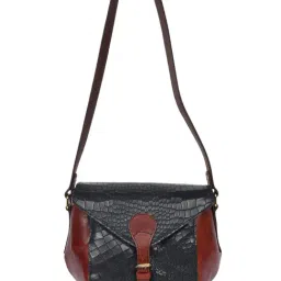 Celtic Black Animal Effect Leather Cross Body Bag-picture-3
