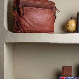 Art N Vintage Enfield Vintage Cognac Leather Solid Large Laptop Messenger Bag-image-30