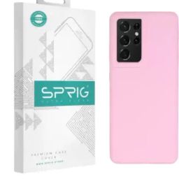 Sprig Liquid Silicone Back Cover for Samsung Galaxy S21 Ultra (Pink)-image-59