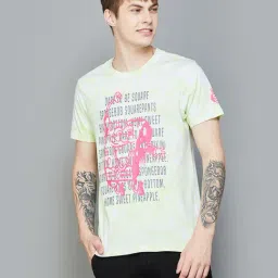 Fame Forever by Lifestyle Light Yellow Regular Fit Graphic Print Crew T-Shirt-picture-42