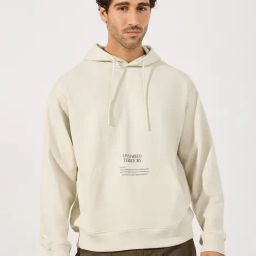 Styli Cream Relaxed fit Printed Hooded Sweatshirts-image-67