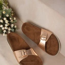 Mozafia Women's Gold Slides-image-27