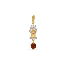 BHIMA 22K BIS Hallmark 916 Purity Yellow Gold Shivlinga Rudraksh Pendant-96