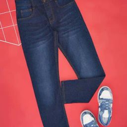 Pantaloons Junior Kids Estate Blue Cotton Regular Fit Jeans-image-16
