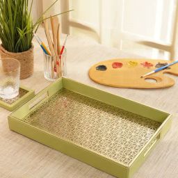 Pure Home and Living Green Faux Leather Tray-image-76