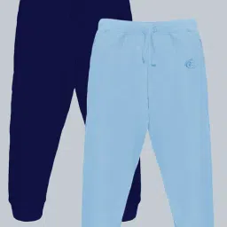 Kiddopanti Unisex Blue Solid Trackpants (Pack Of 2)-picture-7