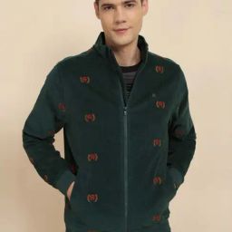 Allen Solly Bottle Green Regular Fit Printed Jacket-picture-14