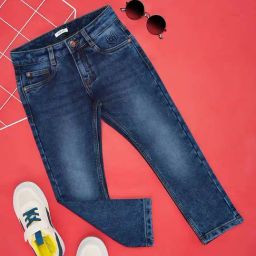 Pantaloons Junior Kids Quartz Blue Cotton Slim Fit Jeans-picture-9