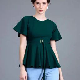 Miss Chase Green Plain Top-image-28