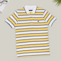 Pantaloons Junior Boys Primrose Yellow Cotton Stripes Polos-picture-29