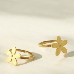 Goldnera Flower Charm Ethnic Adjustable Toe Rings-image-53