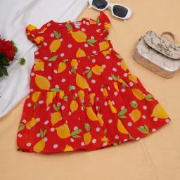 Creative Kid'S Girls Red Regular Fit Printed Dress-image-92