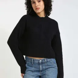 Calvin Klein Jeans Black Cotton Regular Fit Logo Printed Sweater-picture-9