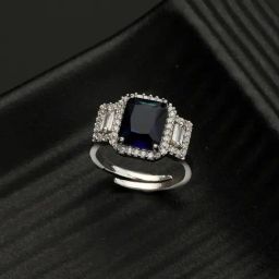 Saraf RS Jewellery Silver CZ Studded Ring-37