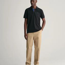 GANT Men Solid Polo Collar Pique Cotton Purple T-shirt-image-50