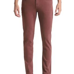 Simon Carter London Slim Fit Maroon Lightly Washed Mid Rise Jeans-image-92