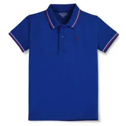 Gini & Jony Kids Blue Logo Polo T-Shirt-image-27